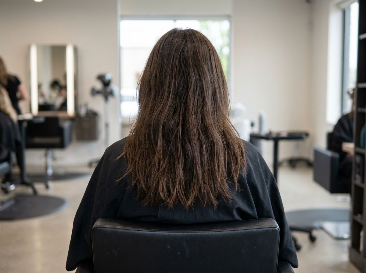 Vorher: Stumpfes Haar im Naturton vor der Farbbehandlung
