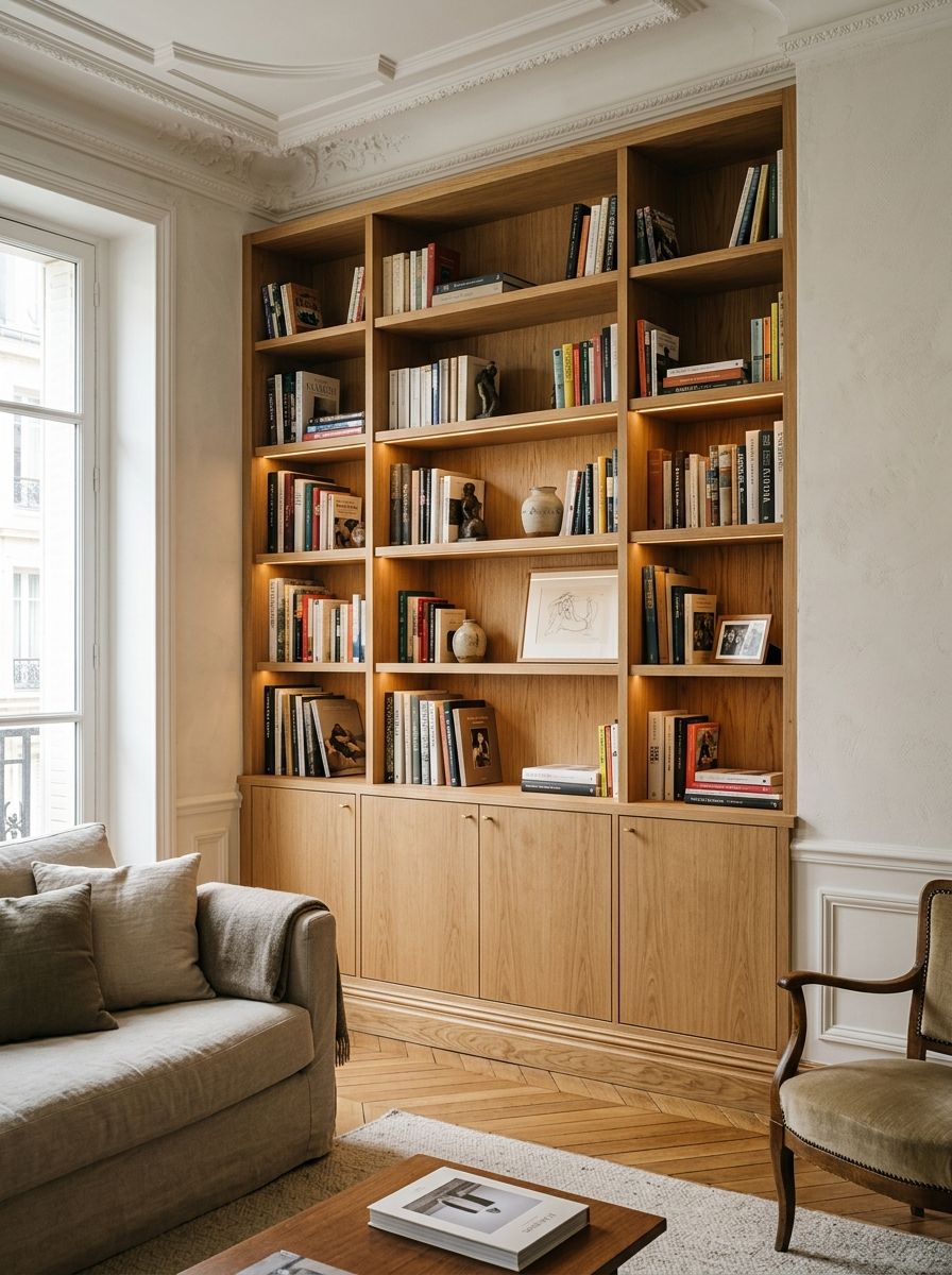 Eingebaute Wandbibliothek