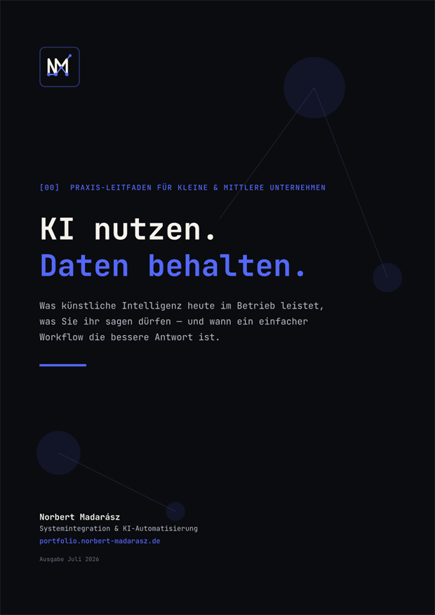 A „KI nutzen. Daten behalten.” kézikönyv címlapja